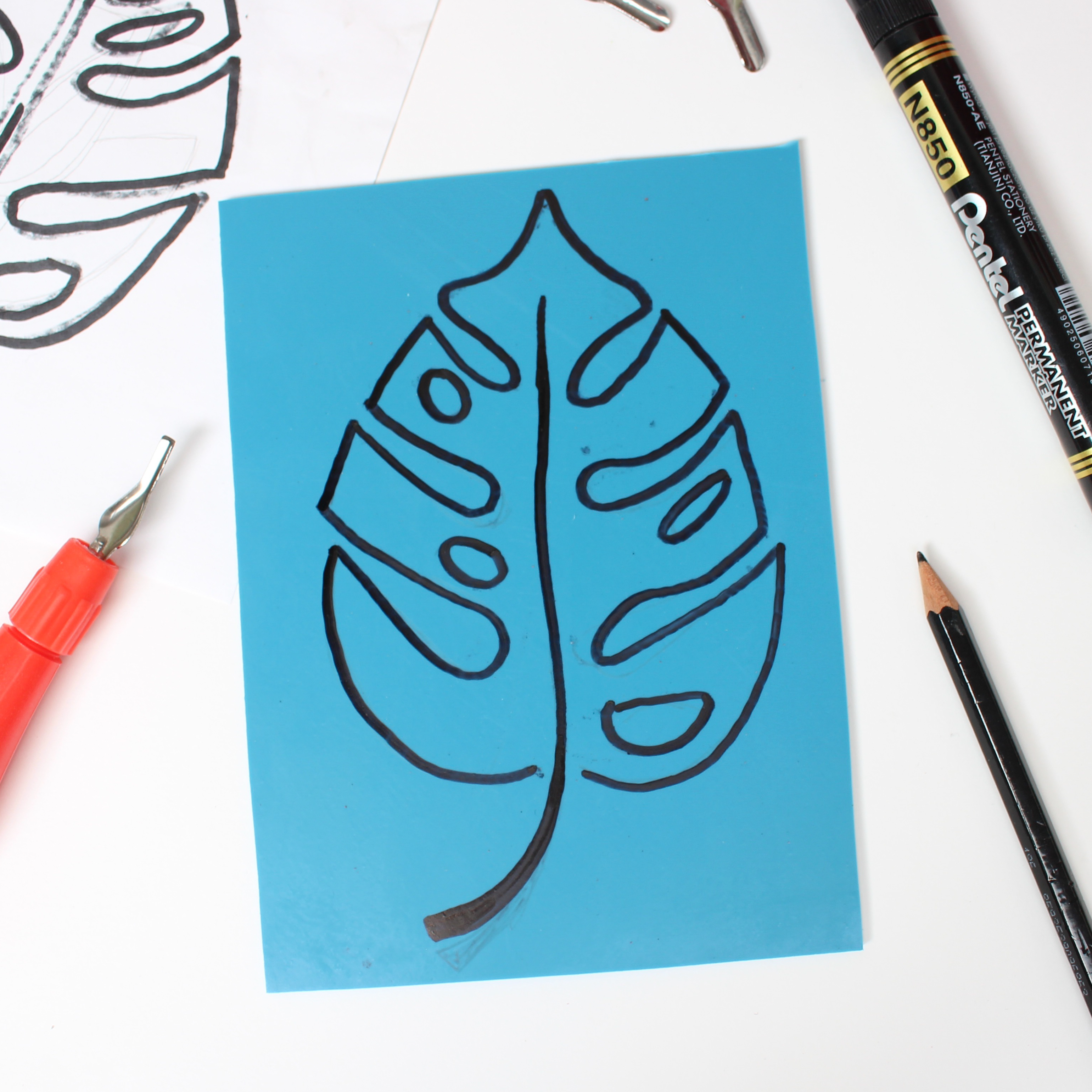 Marker on Lino Sheet