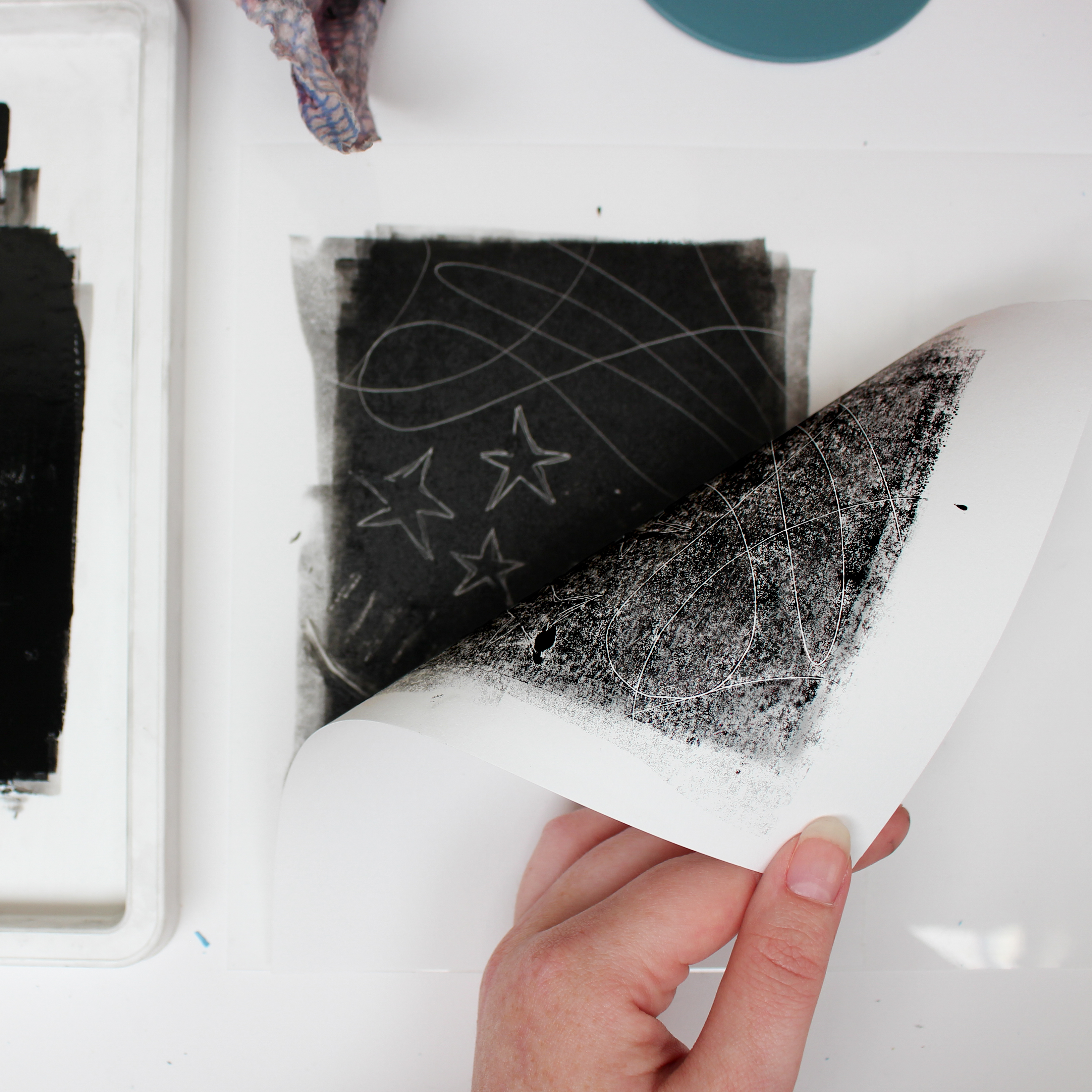 peeling the print off