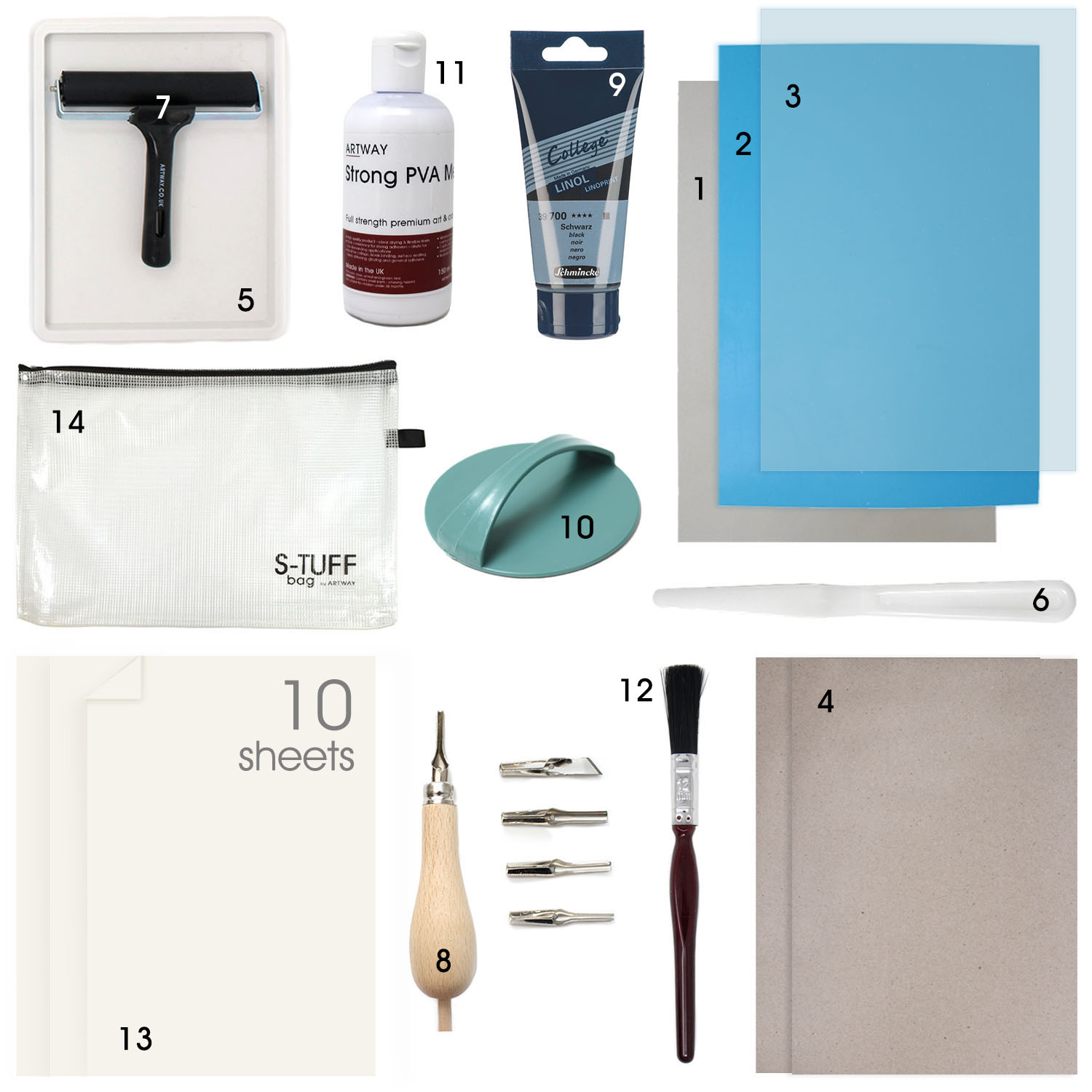 Artway Printmaking Kit For various methods of relief printing Artway